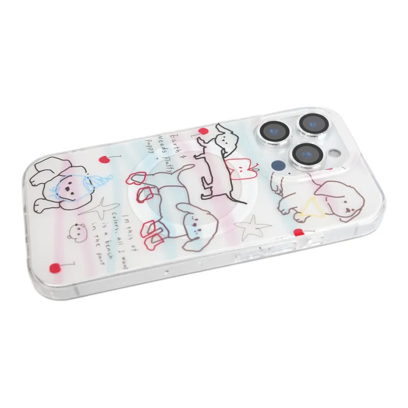 Wei Xin Acrylic Material Blue Pink Maltese Phone Cases Compatible With IPhone 16/15 Pro Max/Apple 13/14 Pro/Max-7