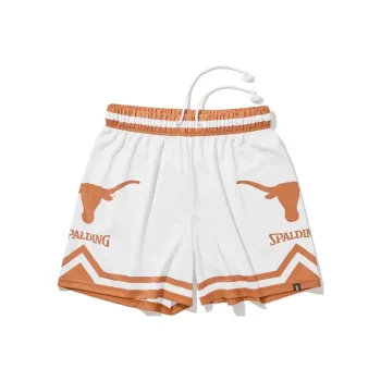 SPALDING Casual Shorts Unisex White Brown