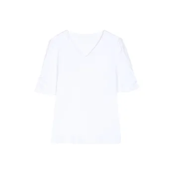 A02 Puff Sleeve 100% Cotton T-shirt Women's White