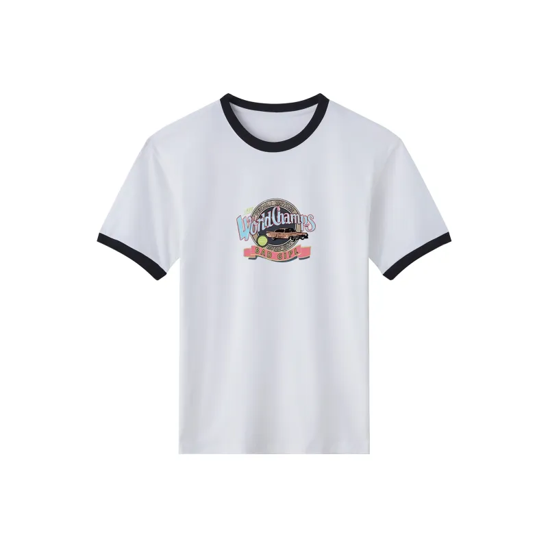 TEME T Shirt Women's White & Navy Blue-0