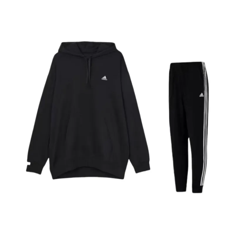 Adidas Sweat Hoodie Sweatshirt Set Unisex Black-0