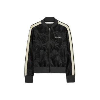 PALM ANGELS Palms Jacquard Zip Up Sweatshirt