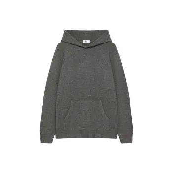 ARITZIA Tna Britton Merino Wool Hoodie Sweater Women's Heather Charcoal/Stone Phoebe Zhennan Charcoal