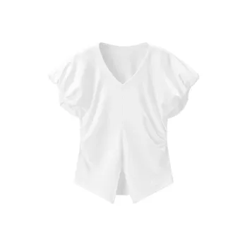 PEACEBIRD Puff Sleeve T Shirt Women's