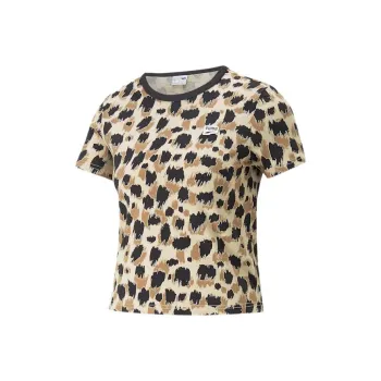 PUMA SS23 Downtown T Shirts Women's Brown