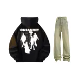 Black Sweatshirt+Yellow Mud Jeans