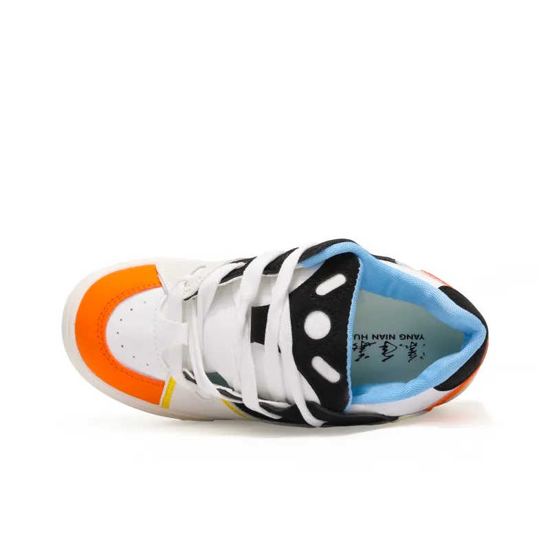 Yang Nianhua Slip Resistant, Abrasion Resistant, Breathable Low Top Casual Shoes Women's White Blue Orange-6