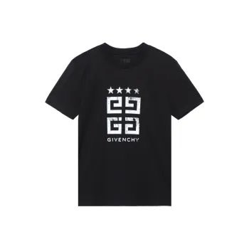 Givenchy Slim Fit Logo Star T Shirt Black/White