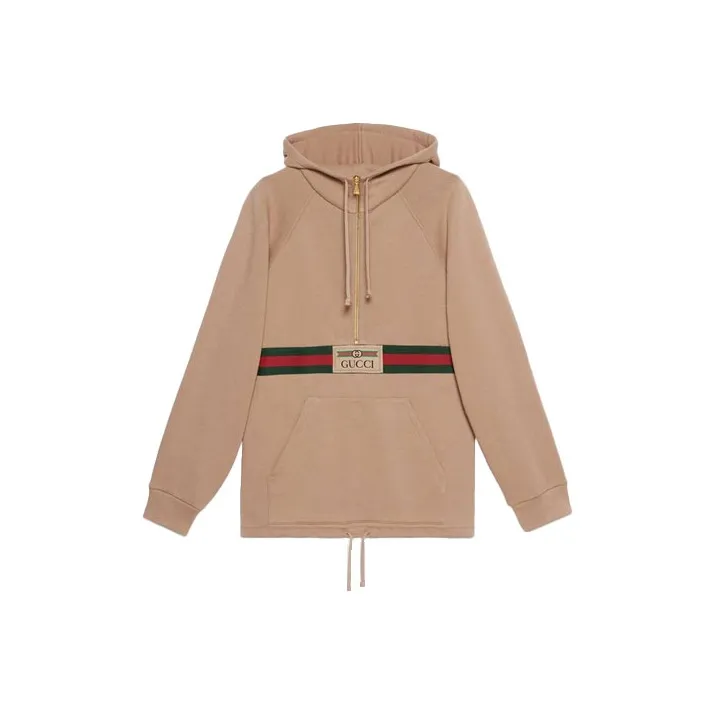 GUCCI Web-stripe Cotton Hoodie-0
