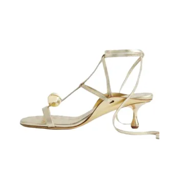 Jimmy Choo Zyra One Strap Sandals 5cm Women's Gold