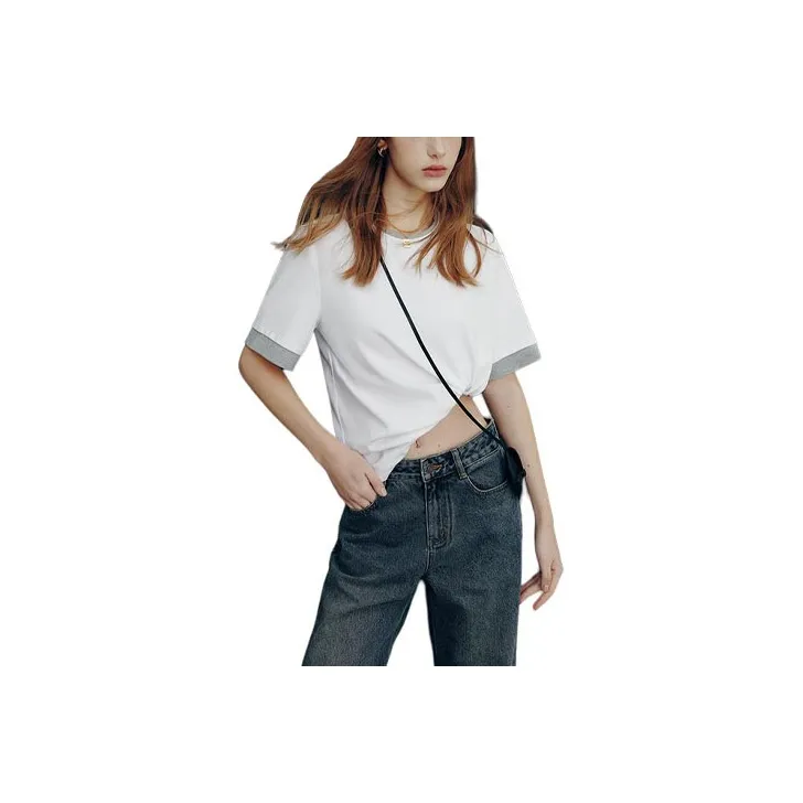 Famanxuan T Shirt Women's White & Gray-0