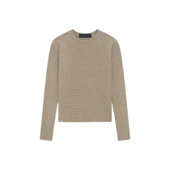 Fear Of God Essentials Women's Waffle Fitted Long Sleeve Sweater Desert Sand
