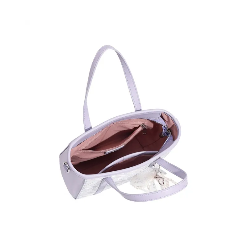 Pivsnu Synthetic Leather Handbag, Shoulder Bag, Crossbody Bag Women's Purple-2