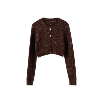 YUMOMO STAR Sweater Women's Floral Yarn Coffee