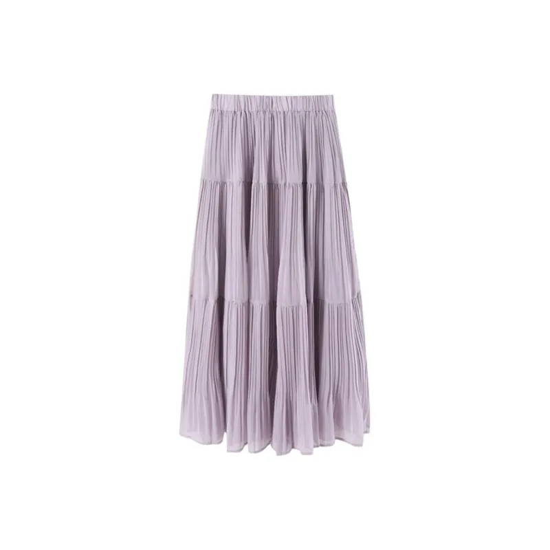 DOKZB Casual Long Skirt Women's Purple-1