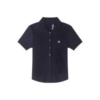 Converse Polo Slim Button T Shirt Women's Black