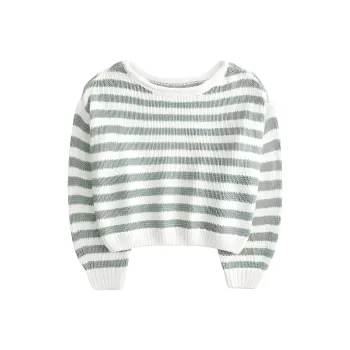 Hollister Sweater Women's Green Stripes