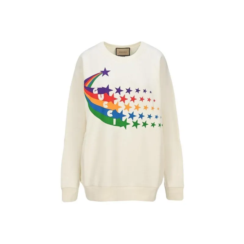 GUCCI Shooting Star Print Sweatshirt White-0