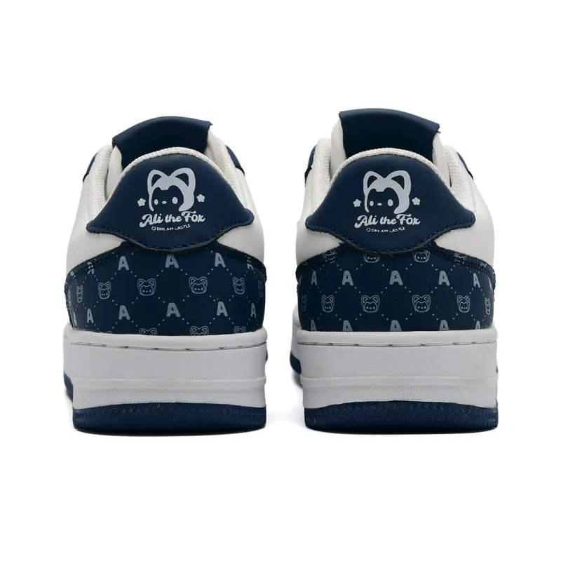 ALI THE FOX Skateboard Shoes Unisex Low Top Milk Tea Powder/Iceberg Blue-60