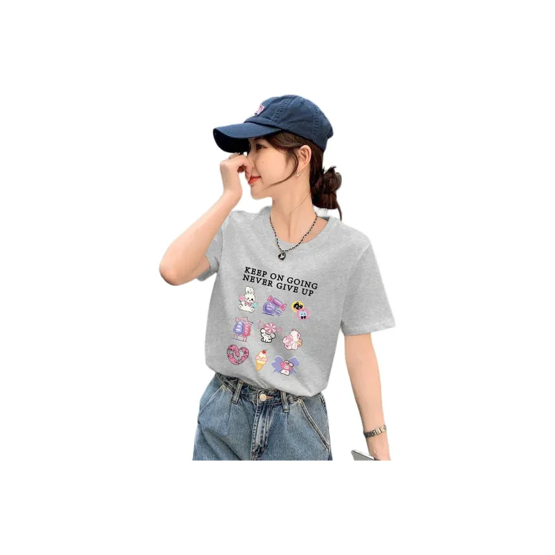 Tonlion T Shirt Women's Light Heather Gray-0
