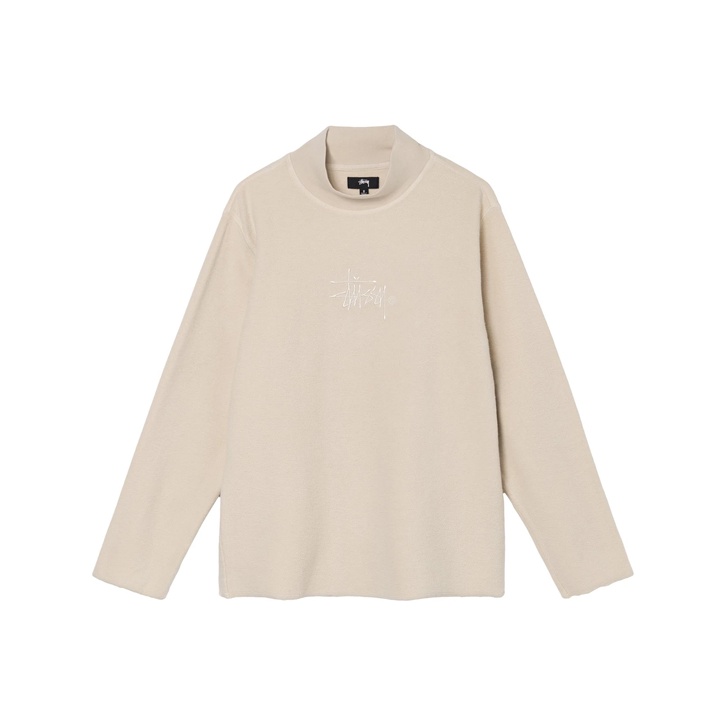Stussy Gen Mock Neck Fleece 'Natural' Ecru S - POIZON