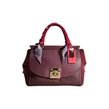 COACH Drifter Leather One Shoulder Handbag Large Size Women's Burgundy
