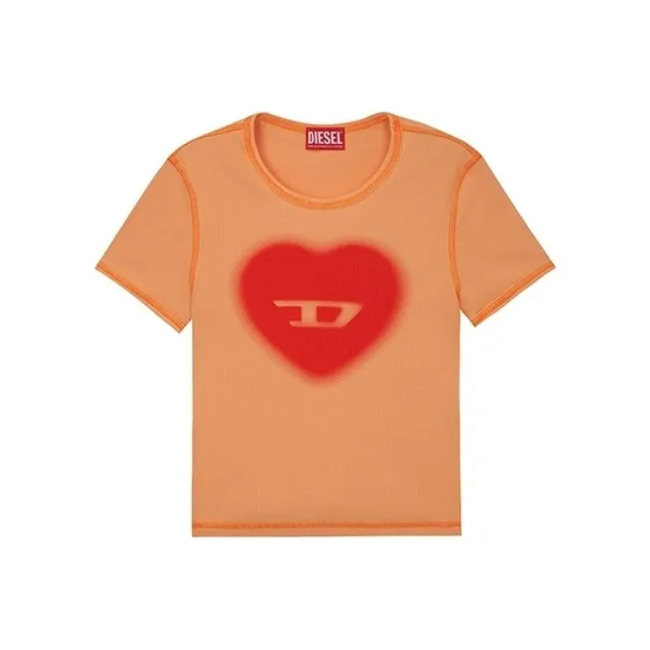 DIESEL SS24 OVAL D Collection T Shirt Women's Orange-0