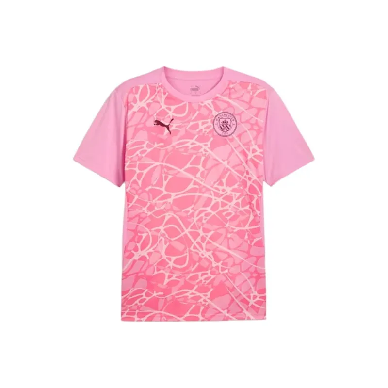 PUMA Manchester City SS24 Pre match Short Sleeve Jersey Soccer Jersey Men's Pink-0