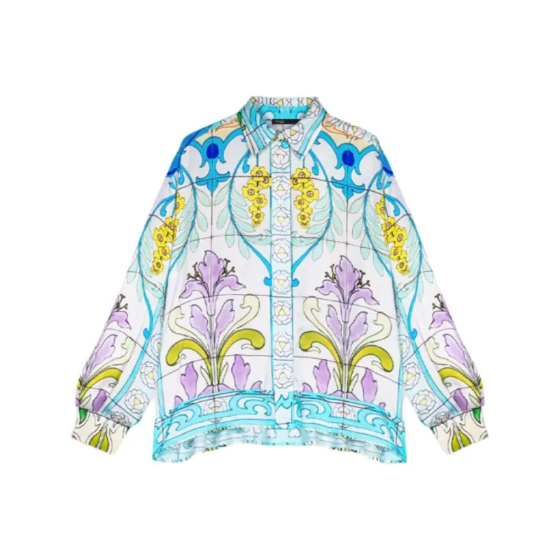 Maje Imprimé Mosaique print Satin Shirt-0