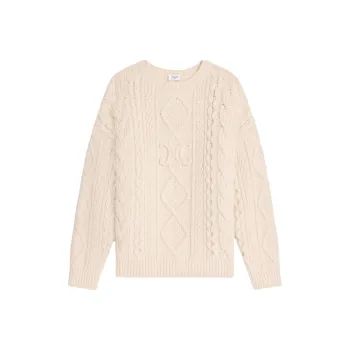 CELINE Logo Detailed Crewneck Knit Sweater