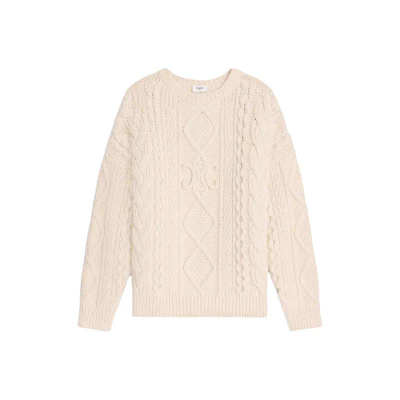 CELINE Logo Detailed Crewneck Knit Sweater-0