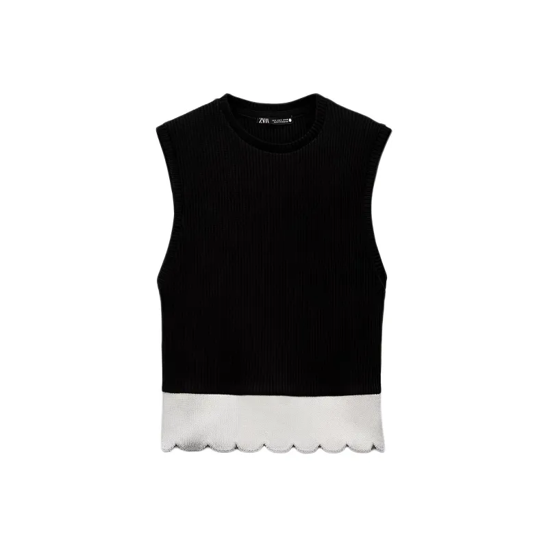 ZARA T Shirt Women's Black/Nude-0