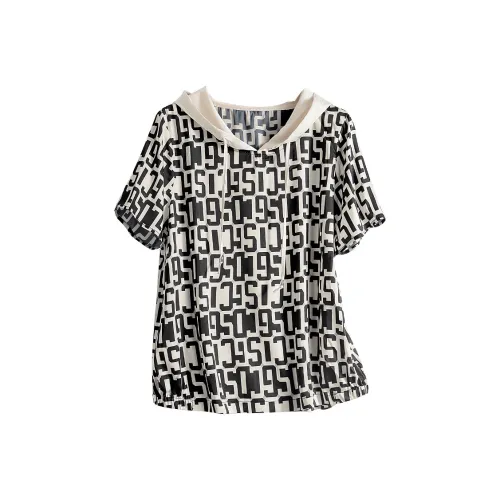 Cypress House T Shirt Women's Beige/Black/Beige Plaid