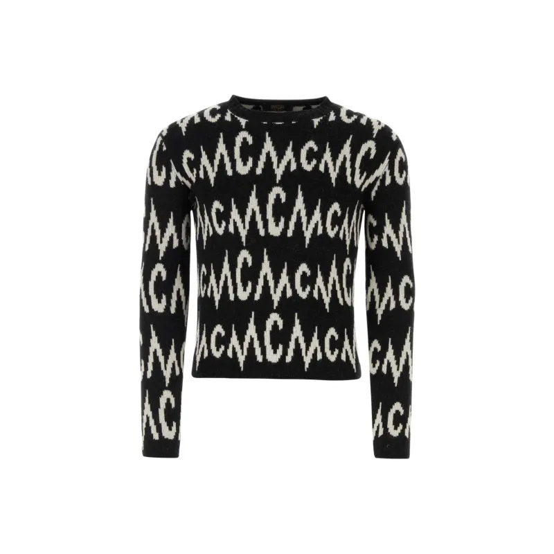 MCM Logo Intarsia Crewneck Jumper-0