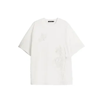 ELLE Drop Shoulder Sleeve T Shirt Women's White
