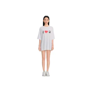 Blood Glitter Drop Shoulder Sleeve T-Shirt Women's White