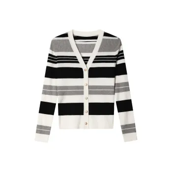 THE SEA LIFE Knitwear Women's Black White Stripes