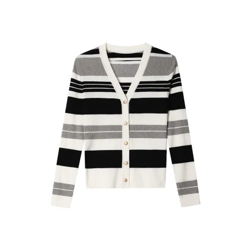 THE SEA LIFE Knitwear Women's Black White Stripes