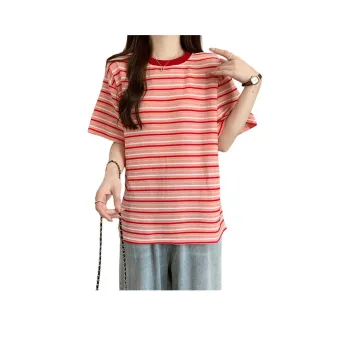 GOSO T Shirt Women's Red Stripes