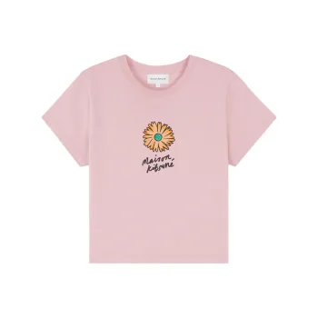 Maison Kitsune Floating Flower Printed Crewneck T Shirt