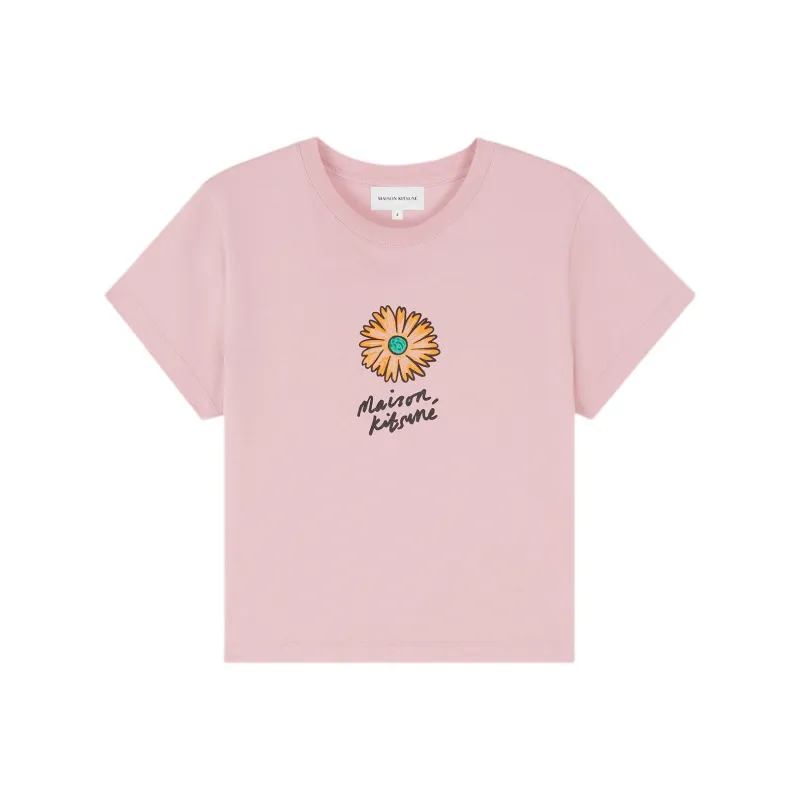Maison Kitsune Floating Flower Printed Crewneck T Shirt-0