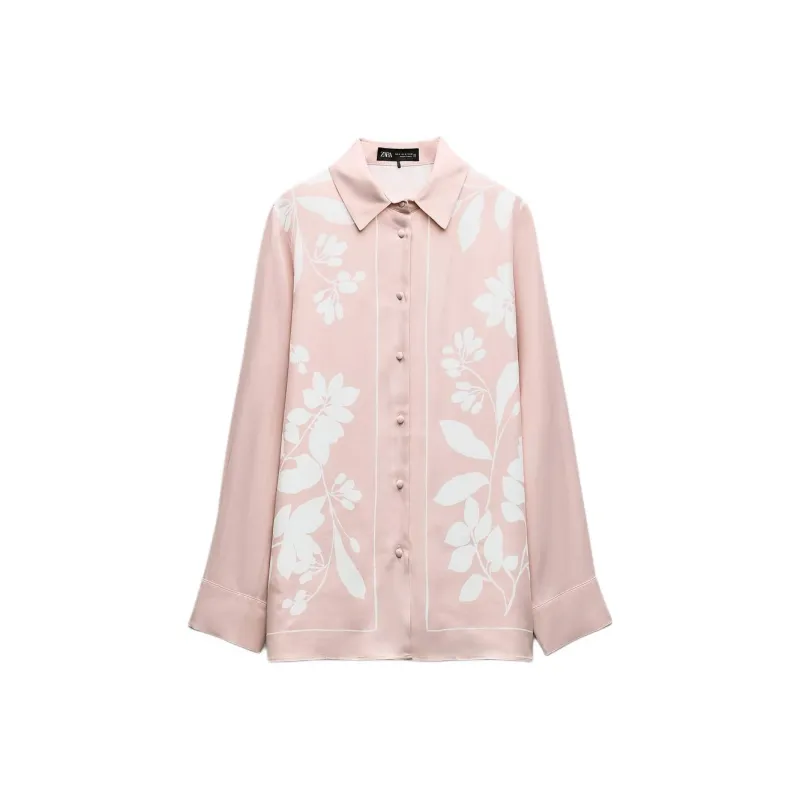 ZARA Shirts Women's Pink/White-0