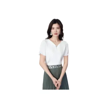 BBLLUUEE T Shirt Women's Crescent White