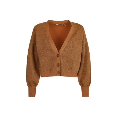 ALICE+OLIVIA Zelina Mettallic knit Cropped Cardigan