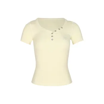 SISC Set in Sleeve T Shirt Women's Light Yellow