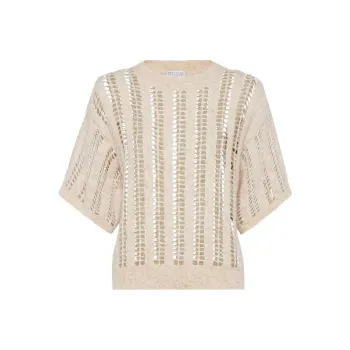 Brunello Cucinelli Short Sleeved Open Knitted Jumper