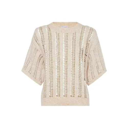Brunello Cucinelli Short Sleeved Open Knitted Jumper
