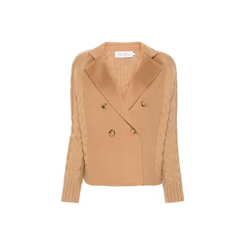 MaxMara Micio Double Breasted Cable Knit Cardigan