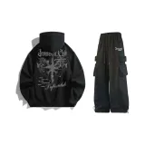 Black Sweatshirt+Black Casual Pants