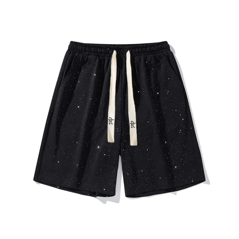 ROBINHOOD Casual Shorts Unisex Black Baby's Breath-0